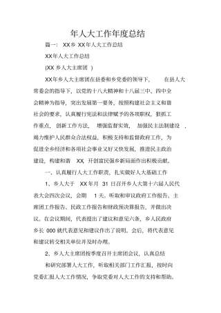 年人大工作年总结