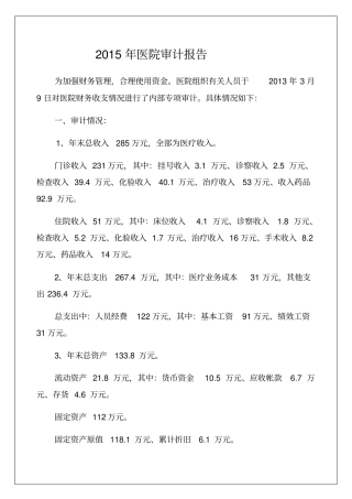 年医院审计报告