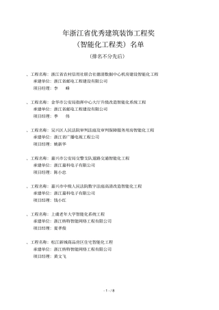 年浙江优秀建筑装饰工程奖