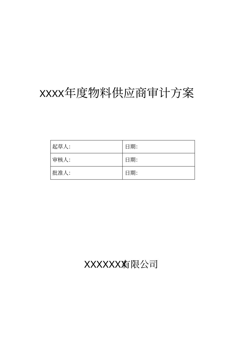 年物料供应商审计方案讲解_第1页