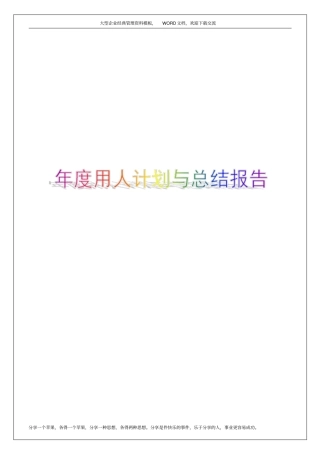 年用人计划与总结报告6p