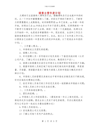 销售主管年度计划