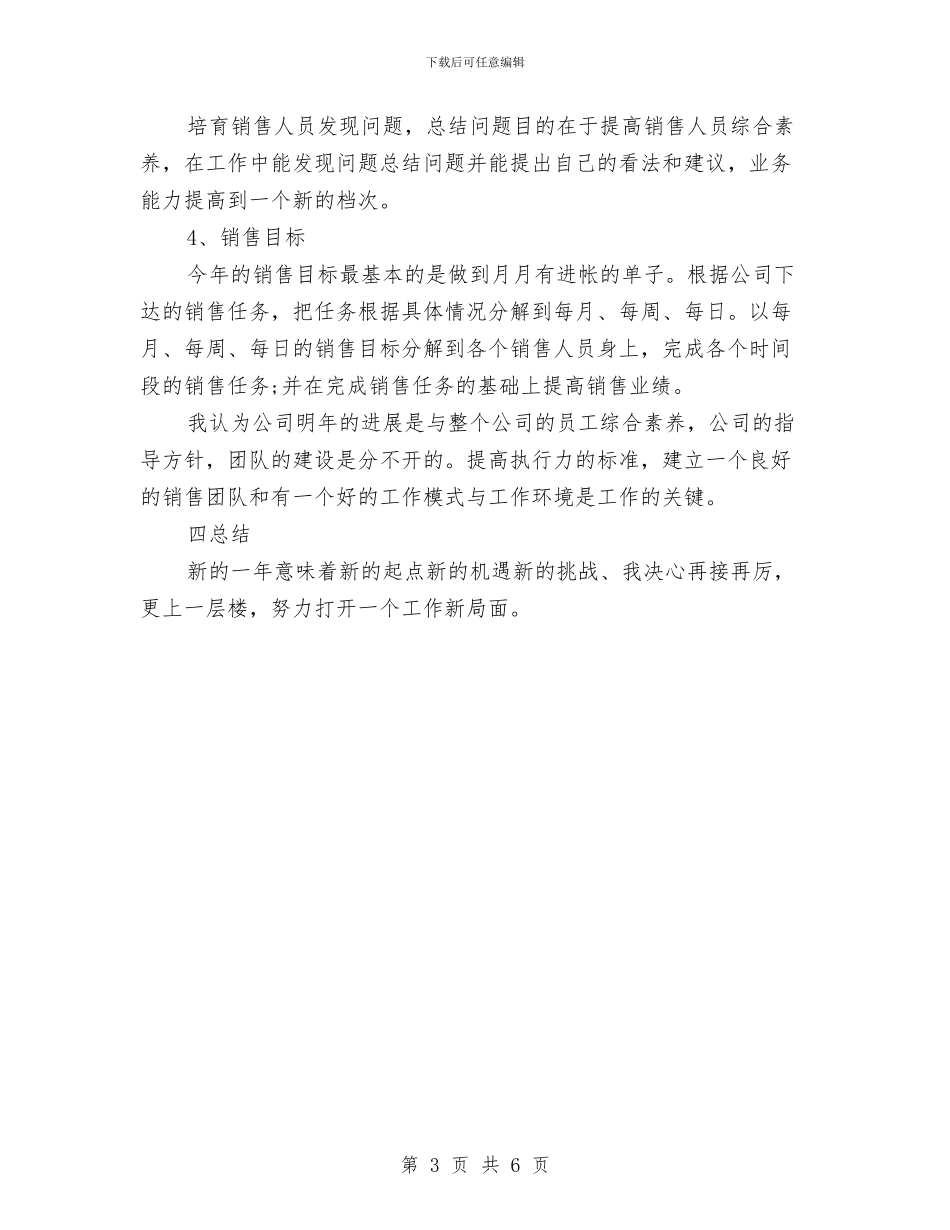 销售内勤2024年个人工作总结与销售内勤2024年个人总结汇编_第3页