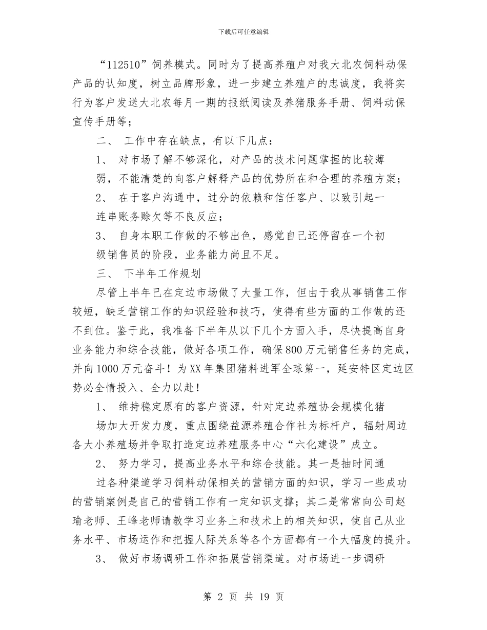 销售工作总结规划与销售工作总结销售助理工作总结汇编_第2页