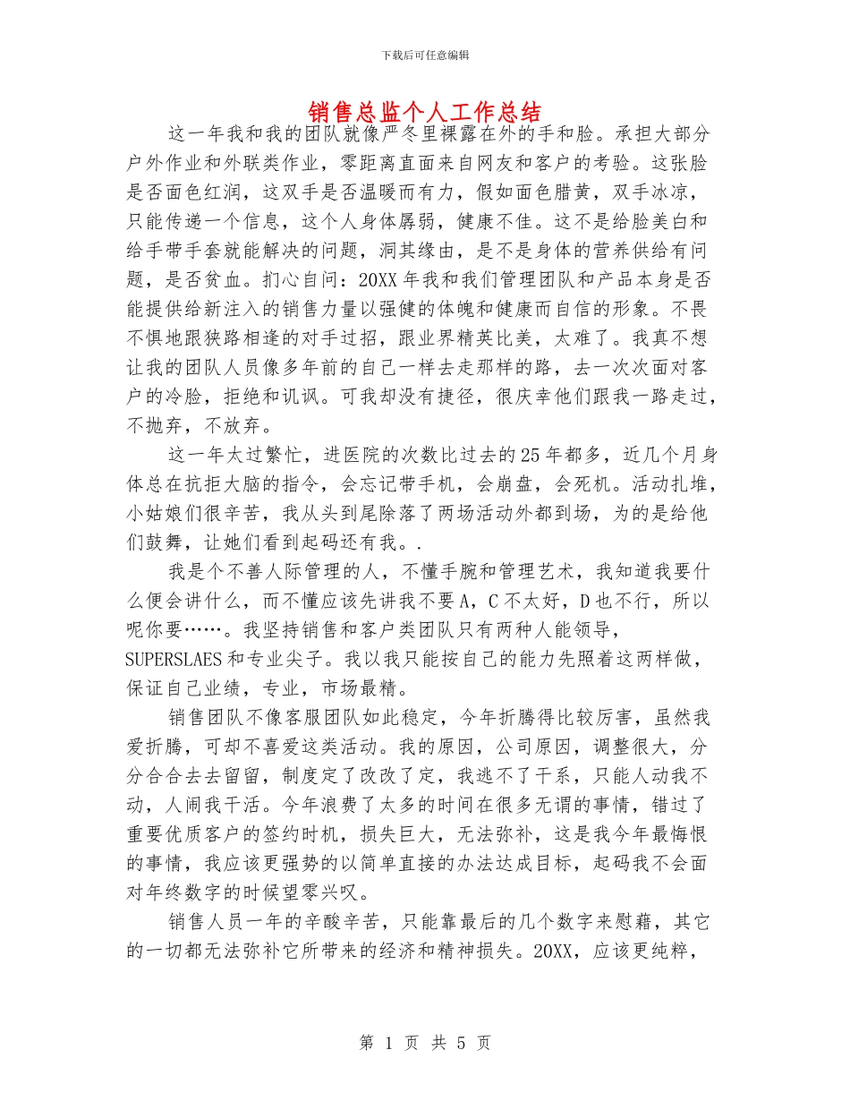 销售总监个人工作总结_第1页