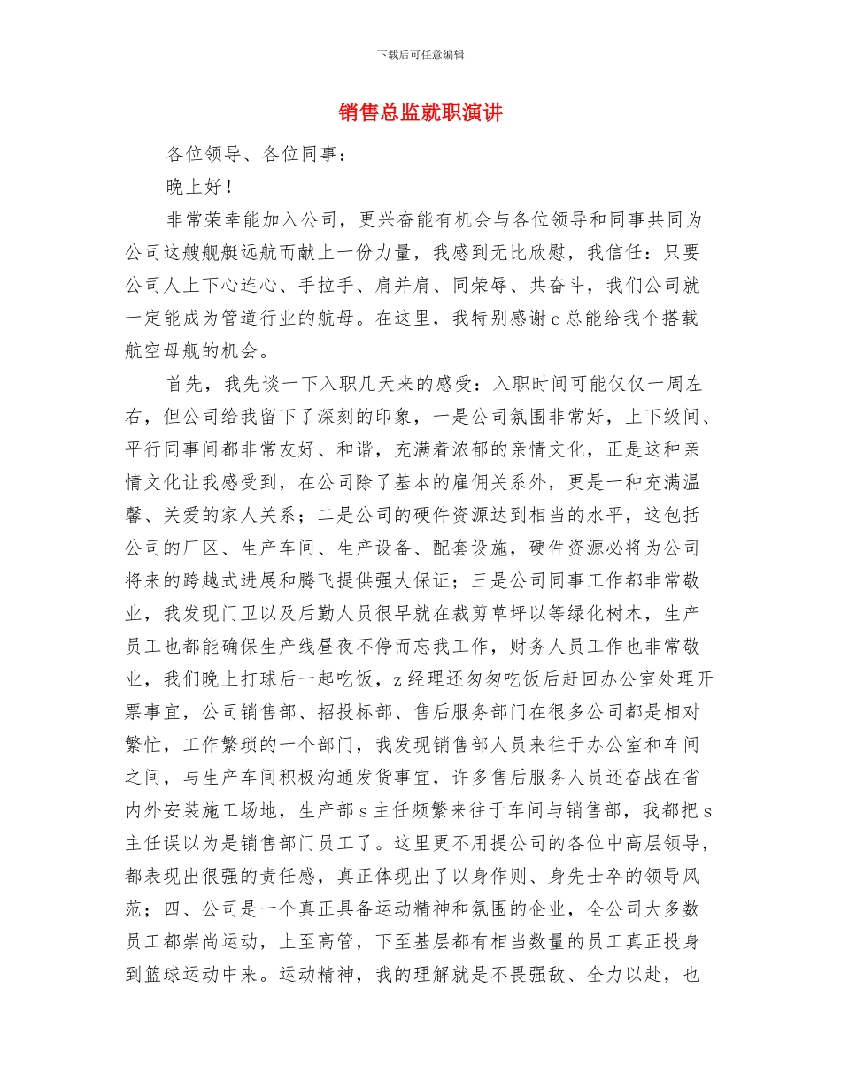 销售总监个人年终总结与销售总监就职演讲汇编_第3页