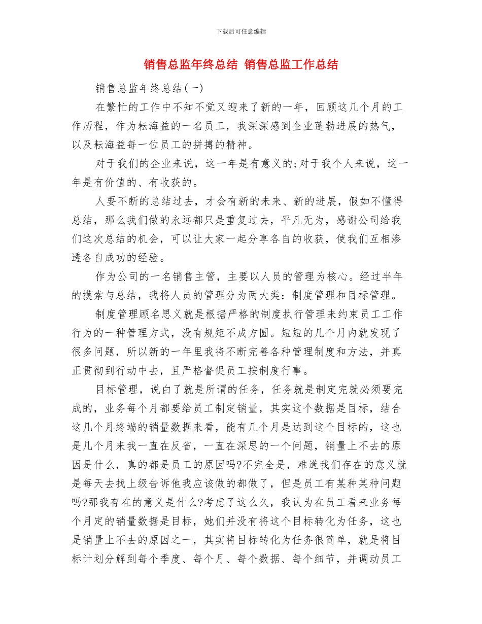 销售总监年终工作总结范文与销售总监年终总结汇编_第3页