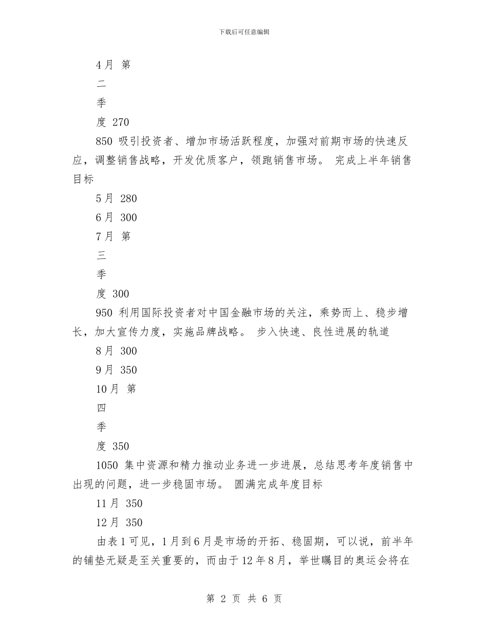 销售计划最新推荐与销售计划样文最新汇编_第2页