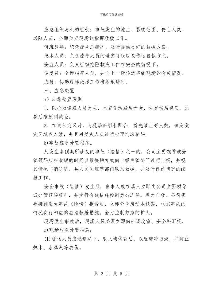 锅炉爆炸事故现场处置预案与锅炉突发事故应急预案汇编_第2页