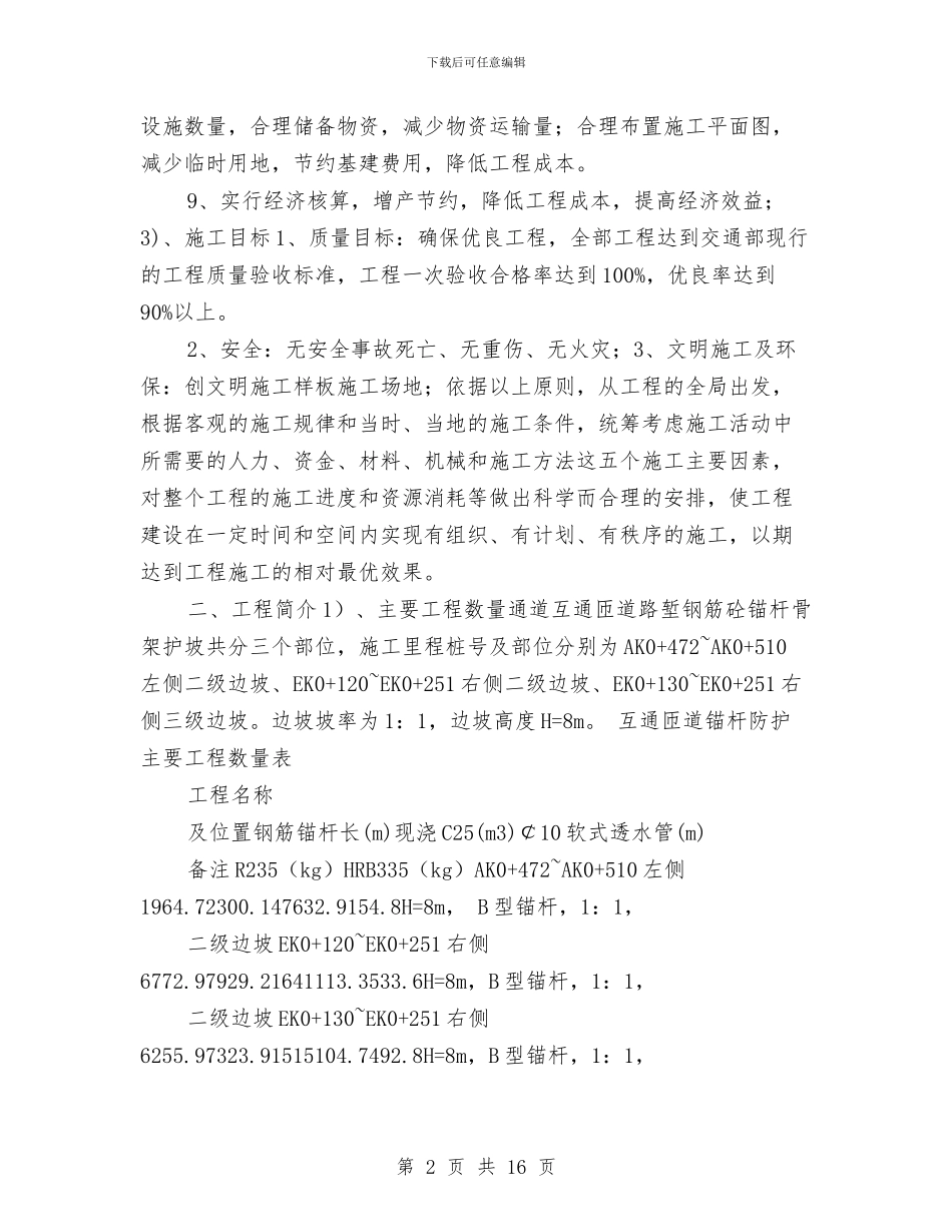 锚杆防护施工技术方案与锦屏水电枢纽辅助洞工程应急预案汇编_第2页