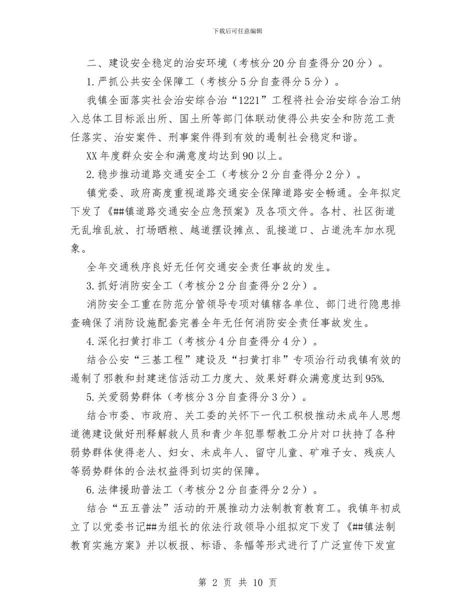 镇2024年文明乡镇创建活动自查报告与镇2024年未成年人思想道德建设总结汇编_第2页