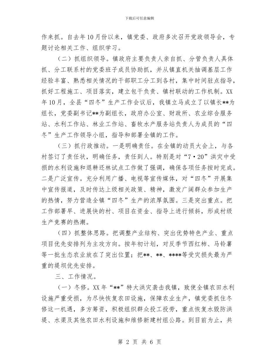 镇二○○四年“四冬”生产工作总结与镇人大2024年终工作总结汇编_第2页