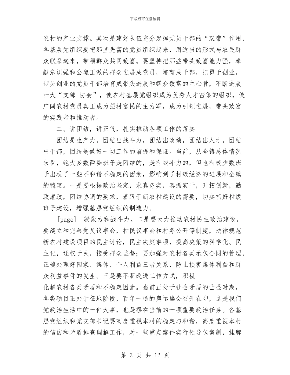 镇党建工作总结与镇党建工作述职报告汇编_第3页