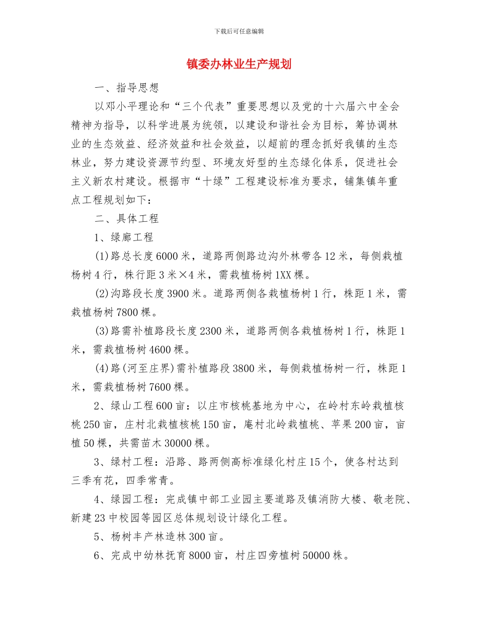 镇委办城镇化建设意见与镇委办林业生产规划汇编_第3页