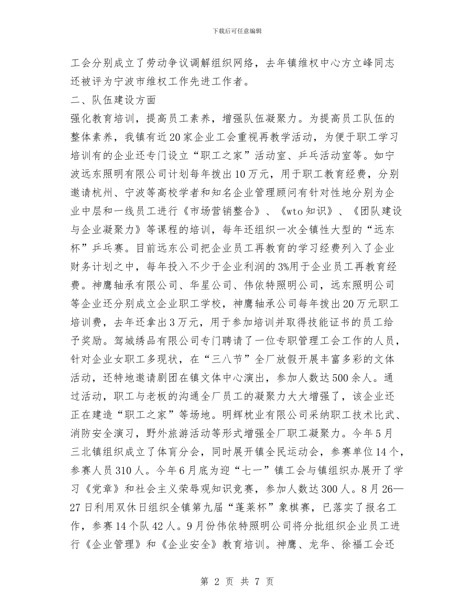 镇工会年终工作总结与镇市十五届人大代表小组工作总结汇编_第2页