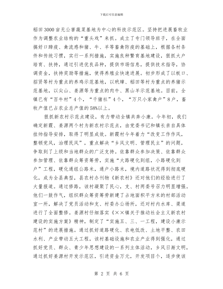 镇年度工作总结与镇建设社会主义新农村实施方案汇编_第2页