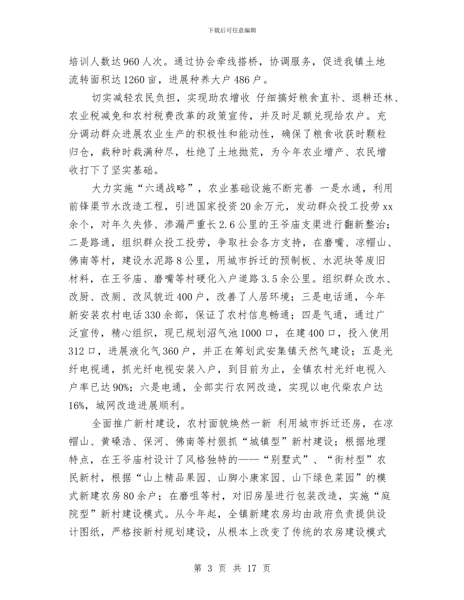 镇政府2024年度工作总结与镇政府个人工作总结汇编_第3页