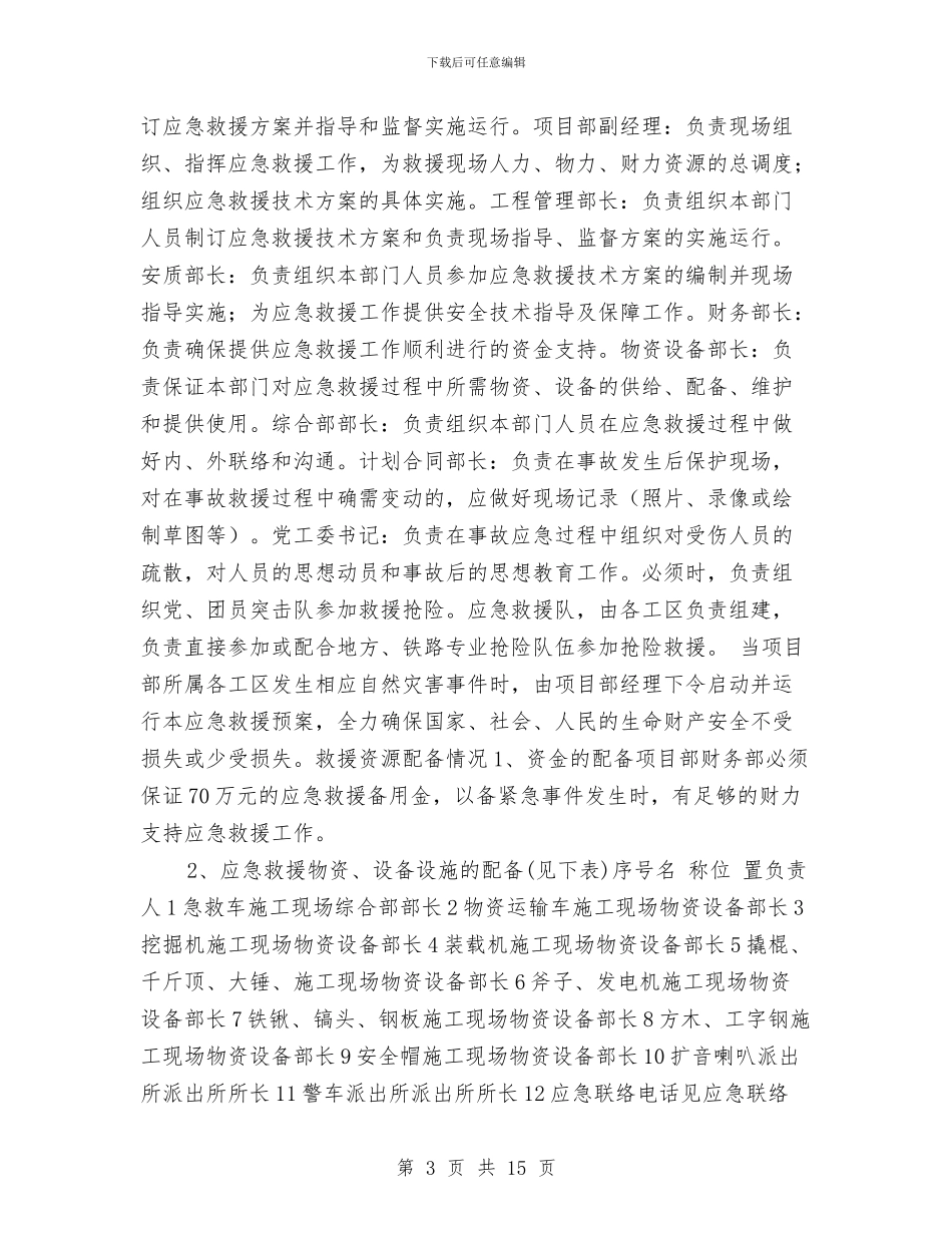 防洪应急预案和预防监控措施与防洪抗汛施工安全施工方案汇编_第3页