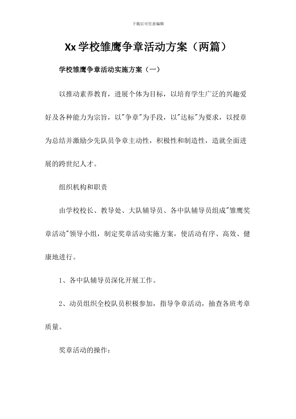 雏鹰争章活动方案_第1页