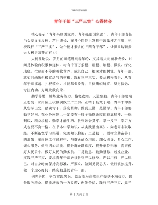 青年干部“三严三实”心得体会