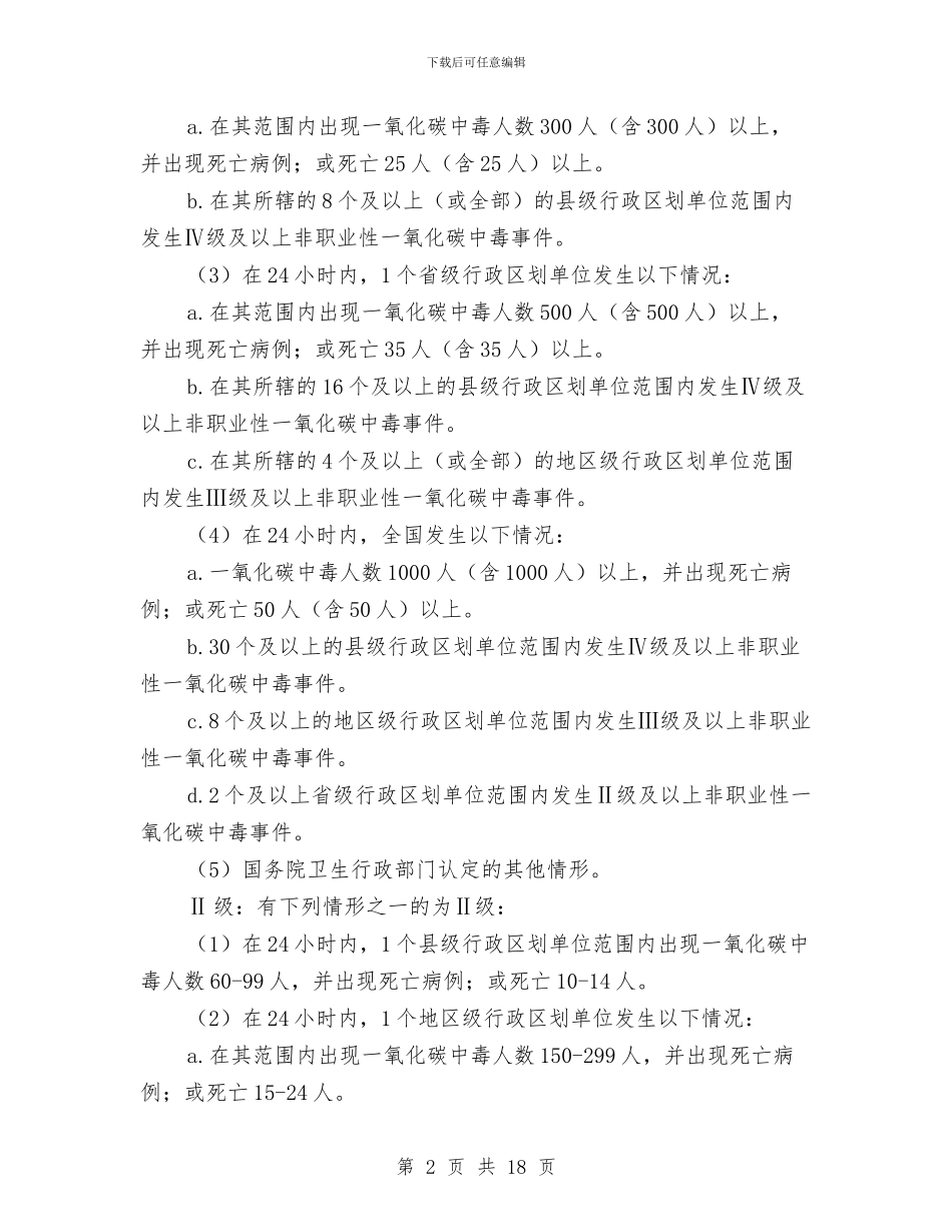 非职业性一氧化碳中毒事件的应急预案编制与音乐会演出赞助策划书汇编_第2页