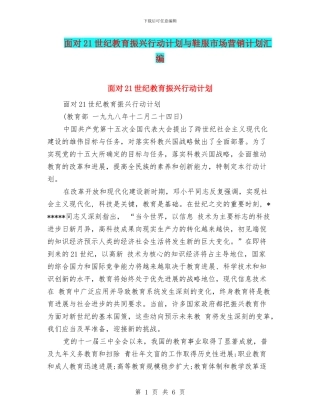 面向21世纪教育振兴行动计划与鞋服市场营销计划汇编