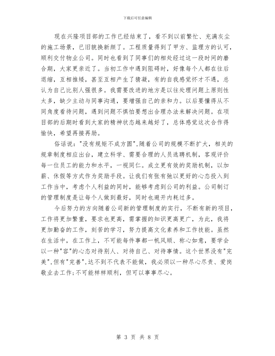 项目个人年终总结范文与项目会计试用期工作总结汇编_第3页