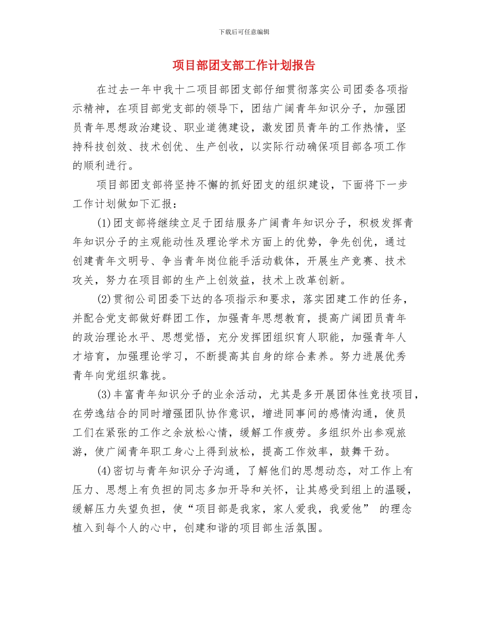 项目部团支部工作计划2024与项目部团支部工作计划报告汇编_第3页
