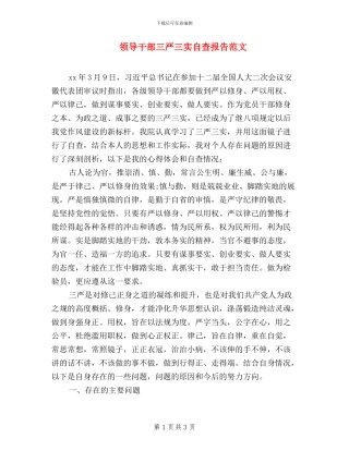 领导干部三严三实自查报告范文