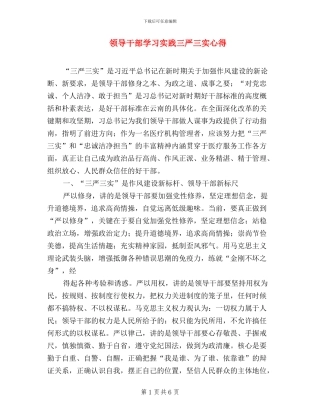 领导干部学习实践三严三实心得