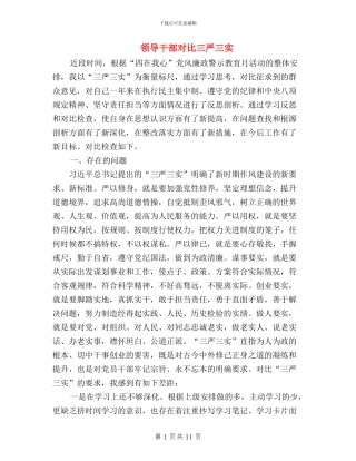 领导干部对照三严三实