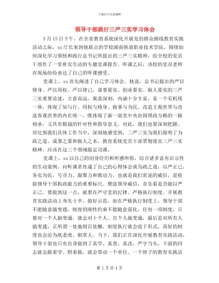 领导干部践行三严三实学习体会