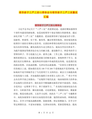 领导班子三严三实心得体会与领导班子三严三实整改汇编