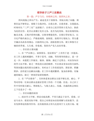 领导班子三严三实整改