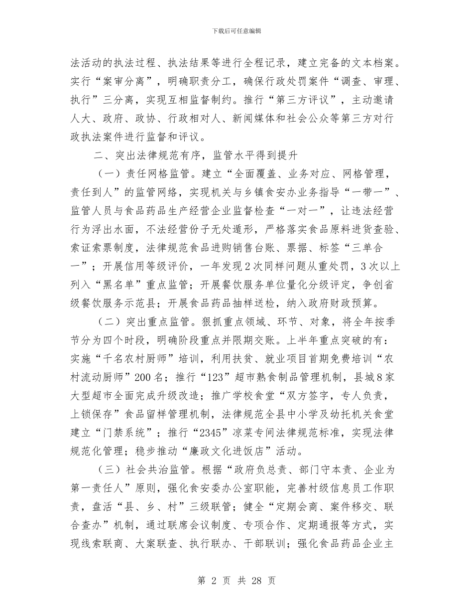 食品药品安全检查半年工作总结与食品药品工作总结汇编_第2页