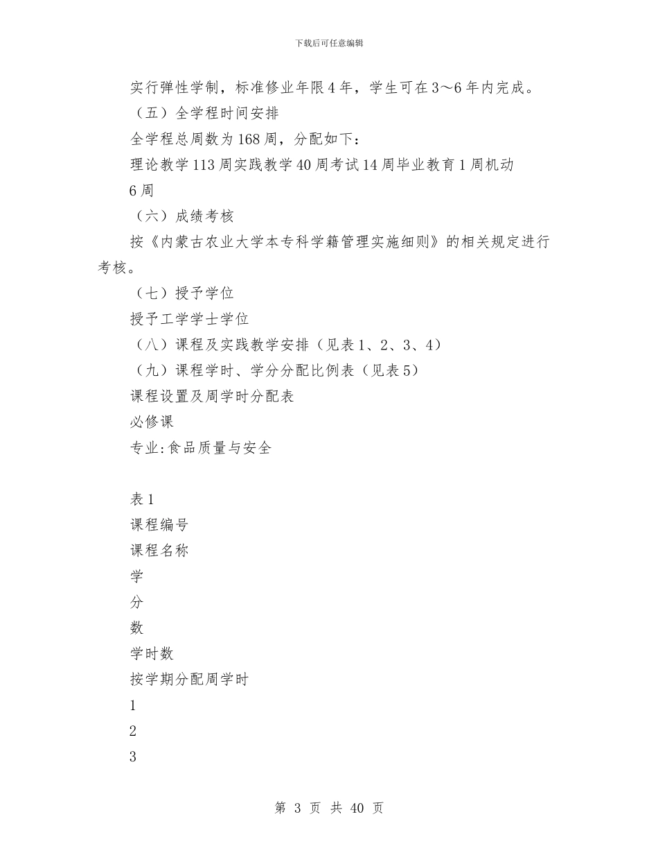 食品质量与安全专业人才培养方案与食堂突发事件应急处置预案汇编_第3页
