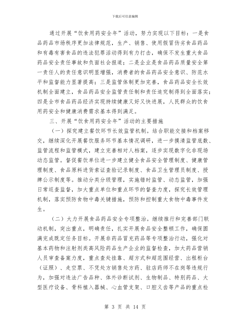 饮食用药安全活动实施意见与饲料业务员工作总结汇编_第3页