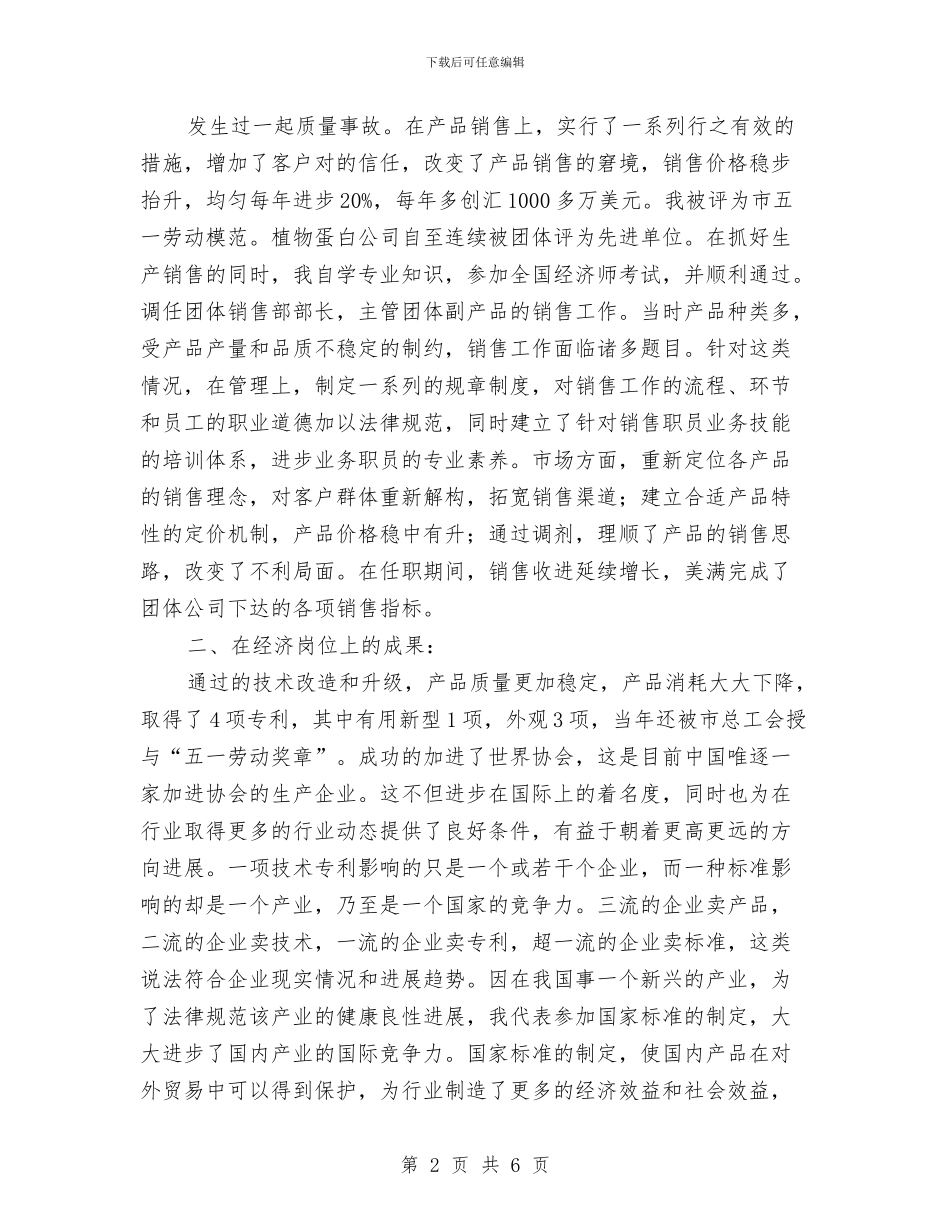 高级经济师工作总结报告与高级经济师年度个人工作总结范文汇编_第2页