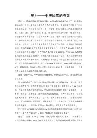华为——中华民族的脊梁