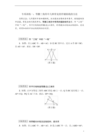 浙教版 特殊三角形 高频考点专训