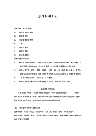 渗透检测工艺