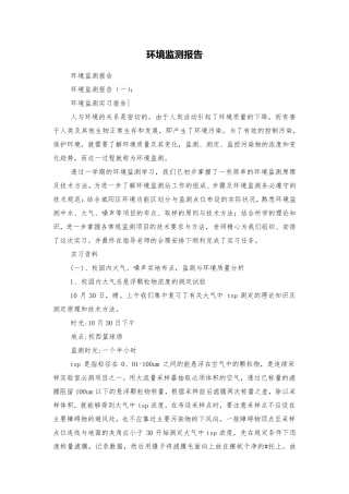 环境监测报告