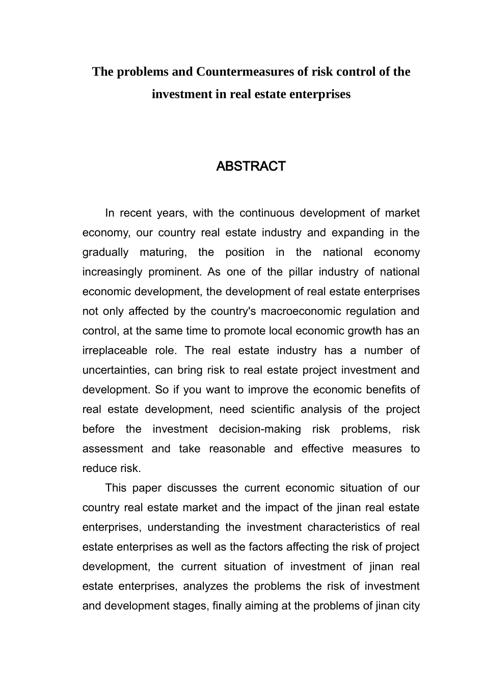 某市房地产企业投资风险控制存在的问题及对策_第2页