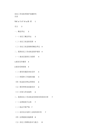 农民工劳动权利保护问题研究