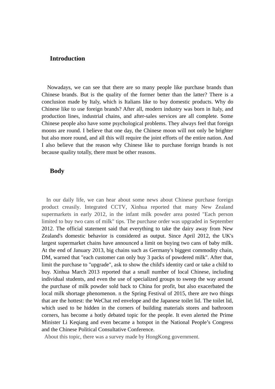 Chinese Consumers prefer to purchase foreign brands over Chinese brands because of the high quality of foreign brands_第2页