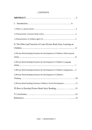 On the Role of Picture Book Stories in Children's Learning and Ability Development