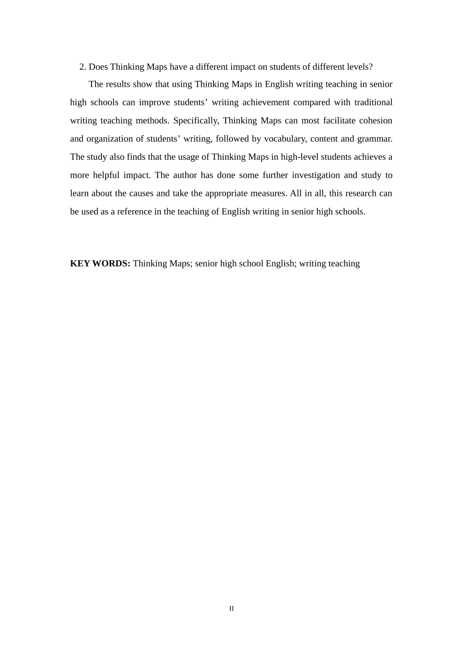 THE APPLICATION OF THINKING MAPS TO SENIOR HIGH SCHOOL’S ENGLISH WRITING TEACHING_第2页