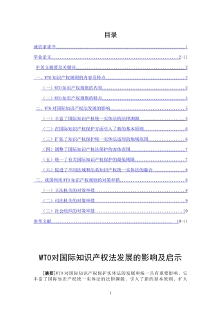 WTO对国际知识产权法发展的影响及启示