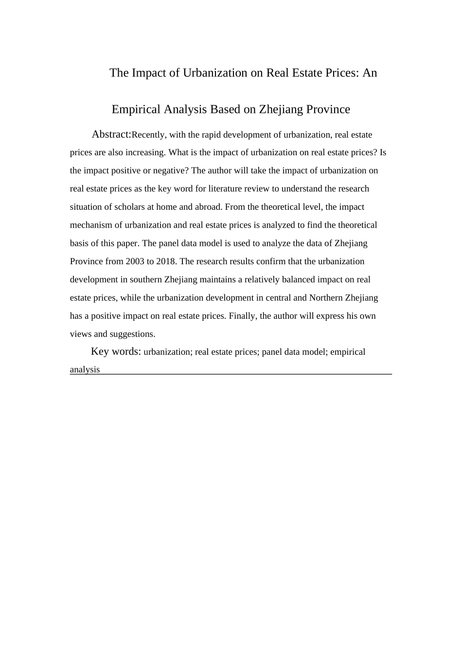 城镇化对房地产价格的影响——基于浙江省的实证分析_第2页
