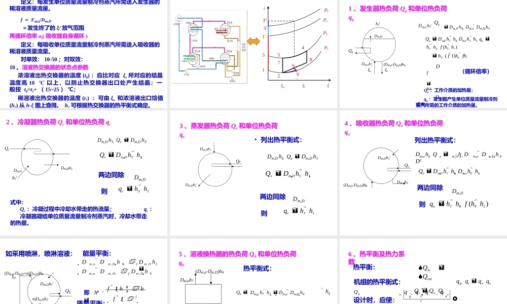 第四章-溴化锂吸收式制冷机的热力计算-